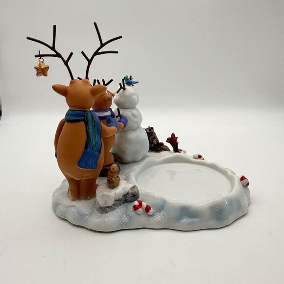 Partylite Reindeer Snowman Figurine Pillar Candle Holder P8635 with Box Brochure - Picture 6 of 11